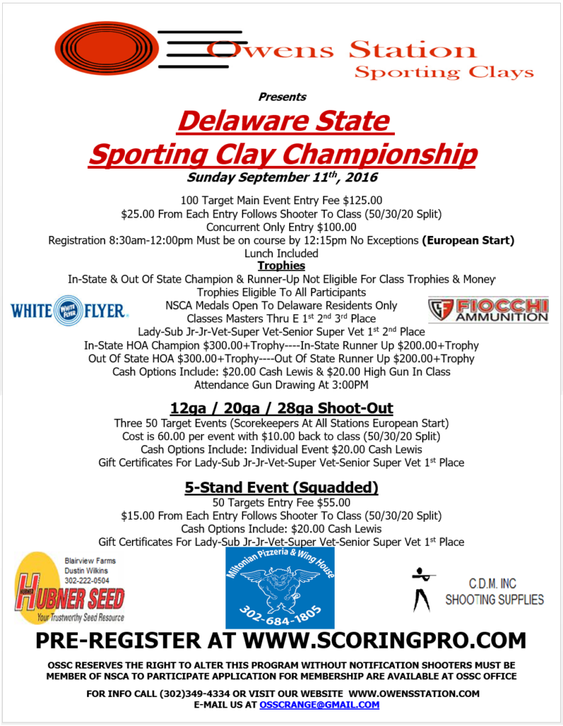 2016 Delaware State Shoot Website
